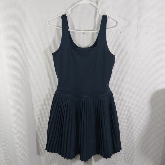 ALL IN MOTION! NAVY BLUE PLEATED SKIRT LYCRA STRETCH TENNIS, SPORTS DRESS! SZ S - Picture 2 of 12